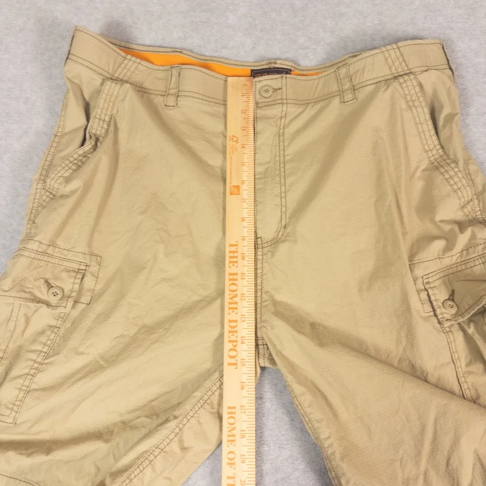 WearFirst Mens Cargo Shorts 42 Khaki Tan Ripstop Stretch Utility Hiking Outdoor